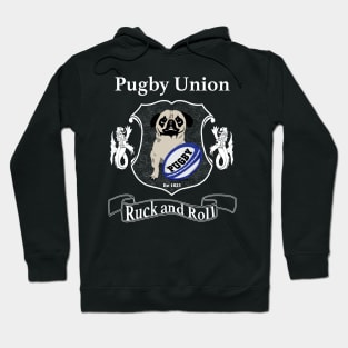 Pugby Union Funny Rugby Pug Design for Dog Lovers Hoodie